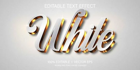 White 3d vector text effect with modern style design Stock Illustration
