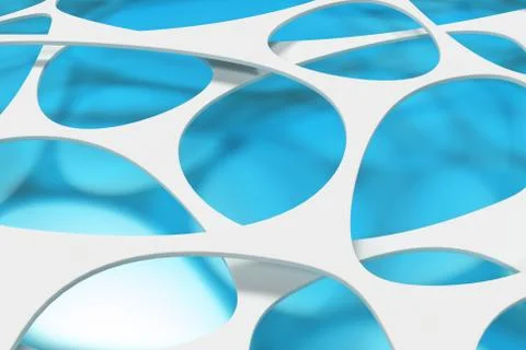 White 3d voronoi organic structure on colored background Stock Illustration