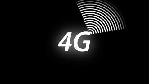 White 4G Mobile Network Wireless Signal Technology Icon Stock Footage 345100334