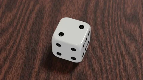 White 6-sided die rolling all numbers Stock Footage