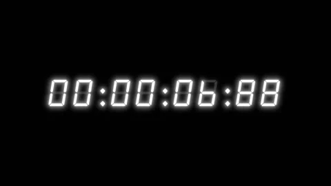 White 60 second digital clock counting up to 1 minute Stock Footage 311806552