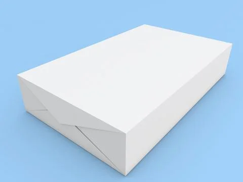 White A4 paper packaging on a blue background. Stock Illustration