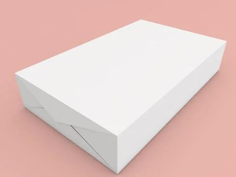White A4 paper packaging on a orange background. Stock Illustration