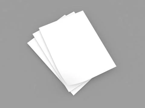 White A4 paper sheets on a gray background. Stock Illustration