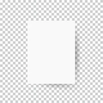 White A4 sheet on a transparent background. Vector illustration . Stock Illustration