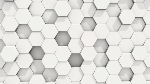 White Abstract 3D Hexagonal Seamless Looping Background Video stock 98158126