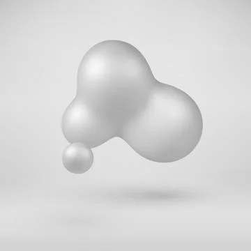 White Abstract 3D Shape Stock Illustration