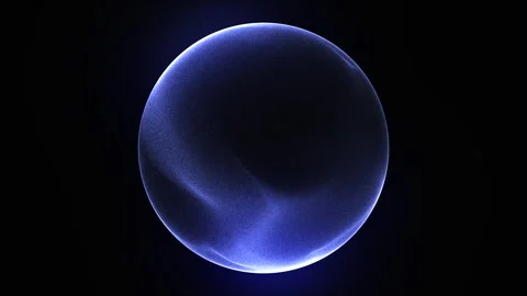 White abstract 3d sphere of glowing particles and energy waves motion. Stock-Footage 321367856
