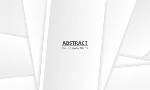 White abstract 3d vector background with silver gradient paper shapes layer Stock Illustration