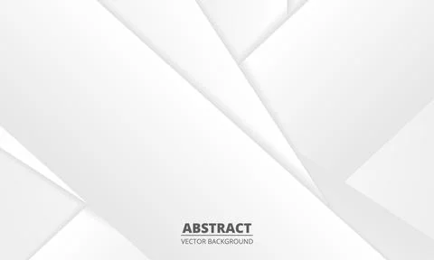 White abstract 3d vector background with silver gradient paper shapes layer Stock Illustration