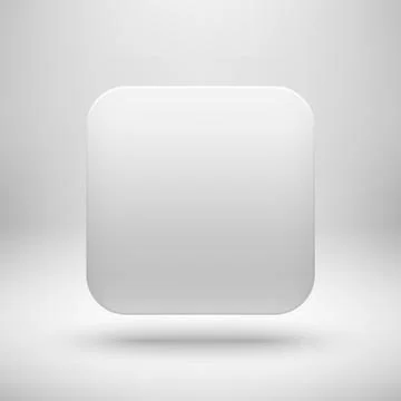 White Abstract App Icon Button Template Stock Illustration