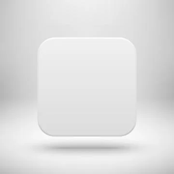 White Abstract App Icon Button Template Stock Illustration