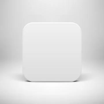 White Abstract App Icon Button Template Stock Illustration