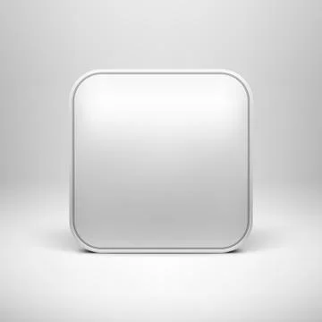 White Abstract App Icon Button Template Illustrazione stock