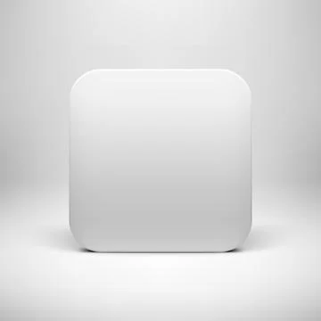 White Abstract App Icon Button Template Stock Illustration
