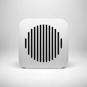 White Abstract App Icon Button Template Stock Illustration
