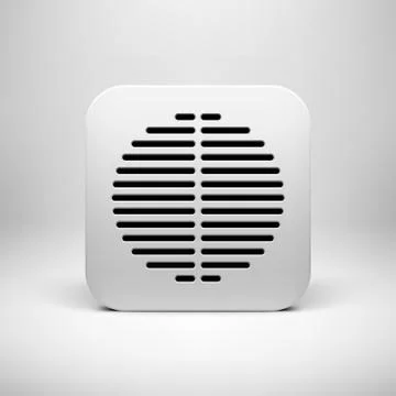 White Abstract App Icon Button Template Stock Illustration