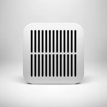 White Abstract App Icon Button Template Stock Illustration