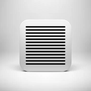 White Abstract App Icon Button Template Stock Illustration