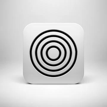 White Abstract App Icon Button Template Stock Illustration