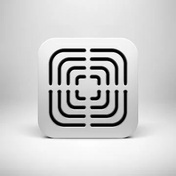 White Abstract App Icon Button Template Stock Illustration
