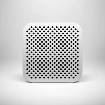 White Abstract App Icon Button Template Stock Illustration