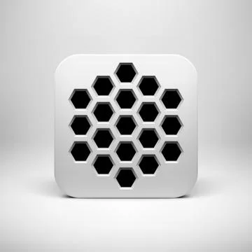 White Abstract App Icon Button Template Stock Illustration
