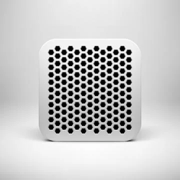 White Abstract App Icon Button Template Stock Illustration