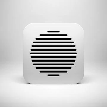 White Abstract App Icon Button Template Stock Illustration