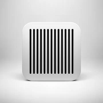 White Abstract App Icon Button Template Stock Illustration