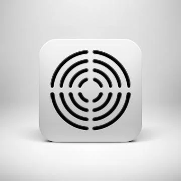 White Abstract App Icon Button Template Stock Illustration