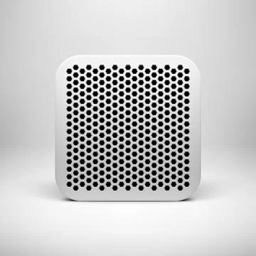 White Abstract App Icon Button Template Stock Illustration