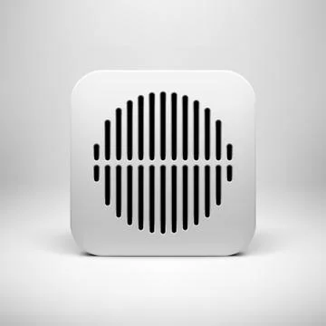 White Abstract App Icon Button Template Stock Illustration