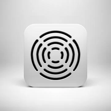 White Abstract App Icon Button Template Stock Illustration