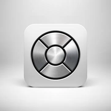 White Abstract App Icon Button Template Stock Illustration