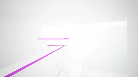 White  abstract architectural background whith colored gradient lines  Stock Footage 96713517