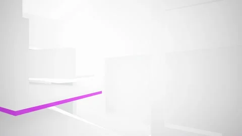White  abstract architectural background whith colored gradient lines  Stock Footage 96714086