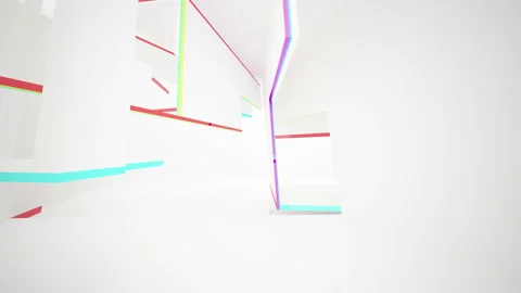 White  abstract architectural background whith colored gradient lines . Stock Footage 100633573
