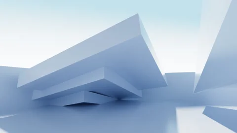 White abstract architecture background, 3d rendering. Stock Footage 297193095