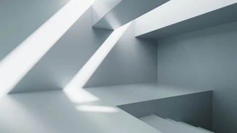 White abstract architecture background, 3d rendering. Stock Footage 297193319