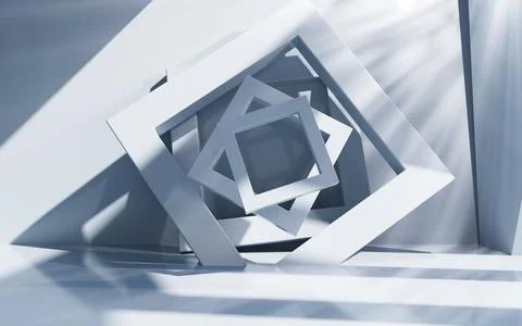 White abstract architecture background, 3d rendering. Stock Illustration