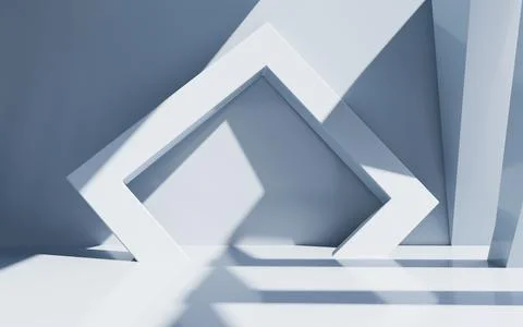 White abstract architecture background, 3d rendering. Stock Illustration