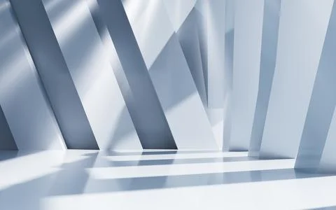 White abstract architecture background, 3d rendering. Ilustração Stock