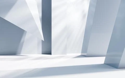 White abstract architecture background, 3d rendering. Stock Illustration