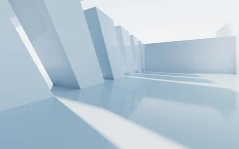 White abstract architecture background, 3d rendering. Stock-Illustration