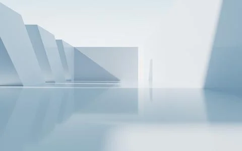 White abstract architecture background, 3d rendering. Stock Illustration