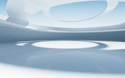 White abstract architecture background, 3d rendering. Stock Illustration