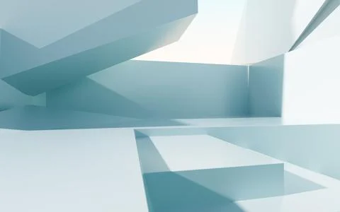 White abstract architecture background, 3d rendering. Foto stock