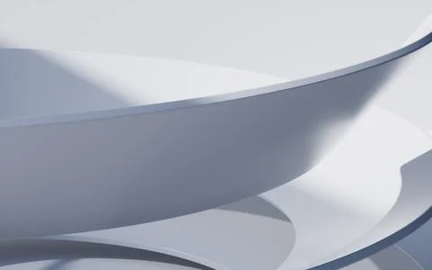 White abstract architecture curved background, 3d rendering. Illustrazione stock