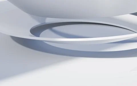 White abstract architecture curved background, 3d rendering. Illustrazione stock